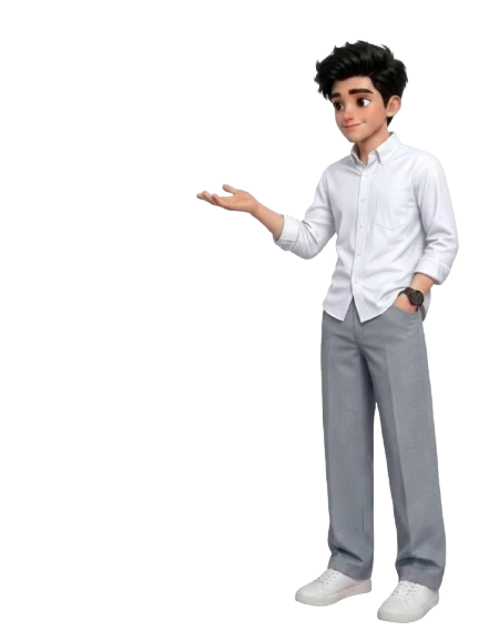 Boy pointing to form