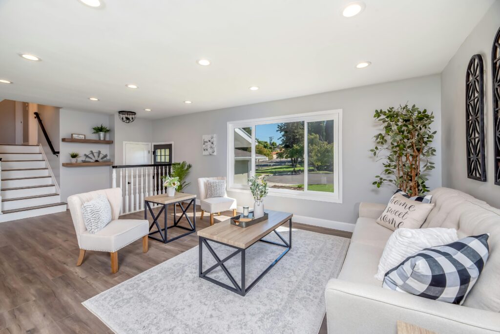 Functional interior design in modern living room