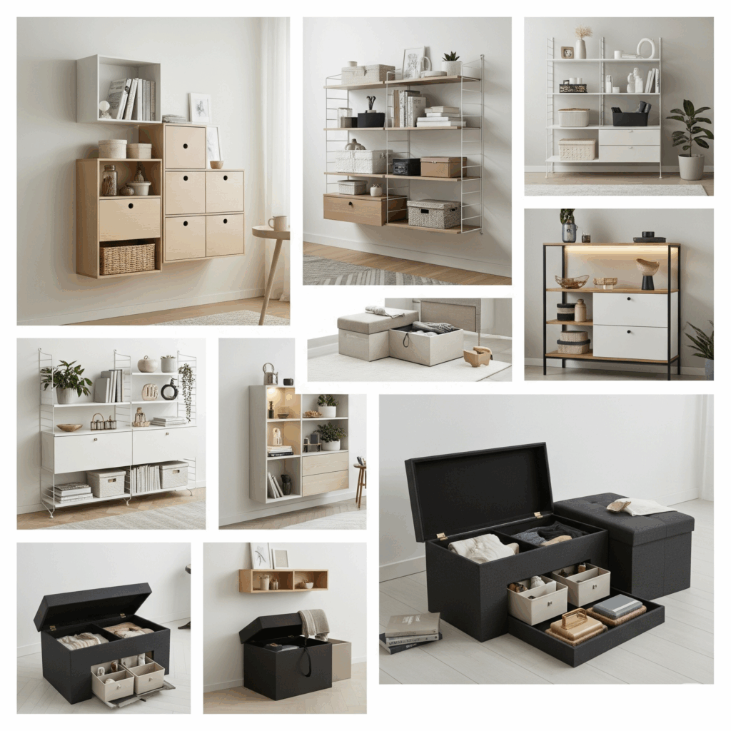 "Stylish modular storage unit designed by Luxury Interior Designers Bangalore"