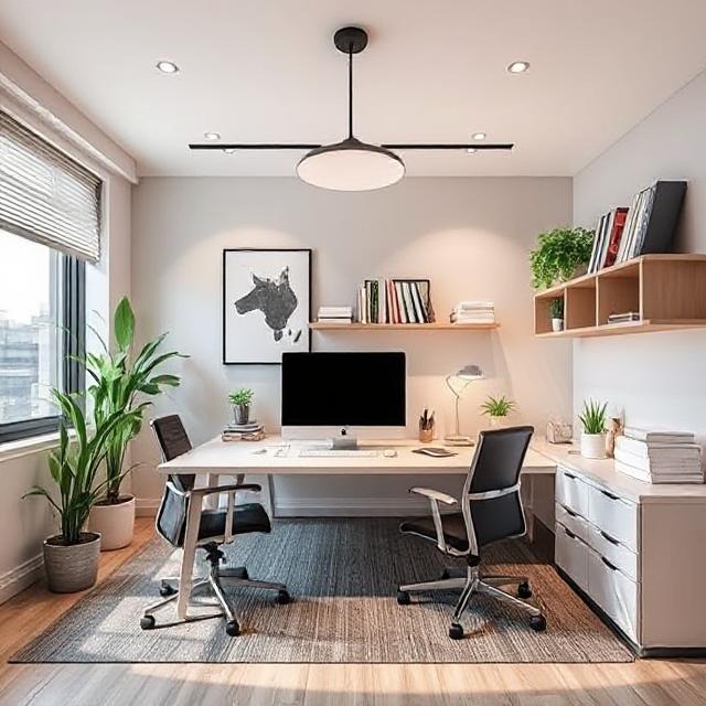 Modern office renovation in Bangalore with custom design elements