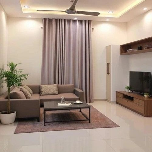 Stylish and functional 1BHK bedroom design by Yello-w-allDecor