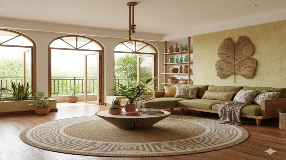 Eco interior design in Bangalore by Yello-W-Alldecor showcasing sustainable Indian homes