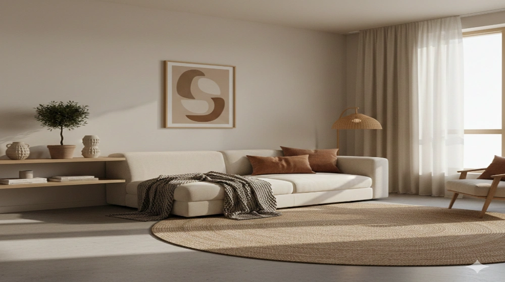 Aesthetic design for flat with minimal and warm interior style by Yello-W-Alldecor