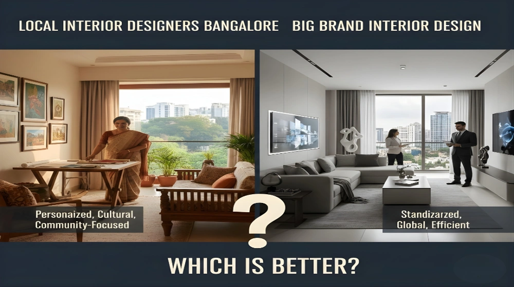 Local and big brand Interior Design service in Bangalore comparison