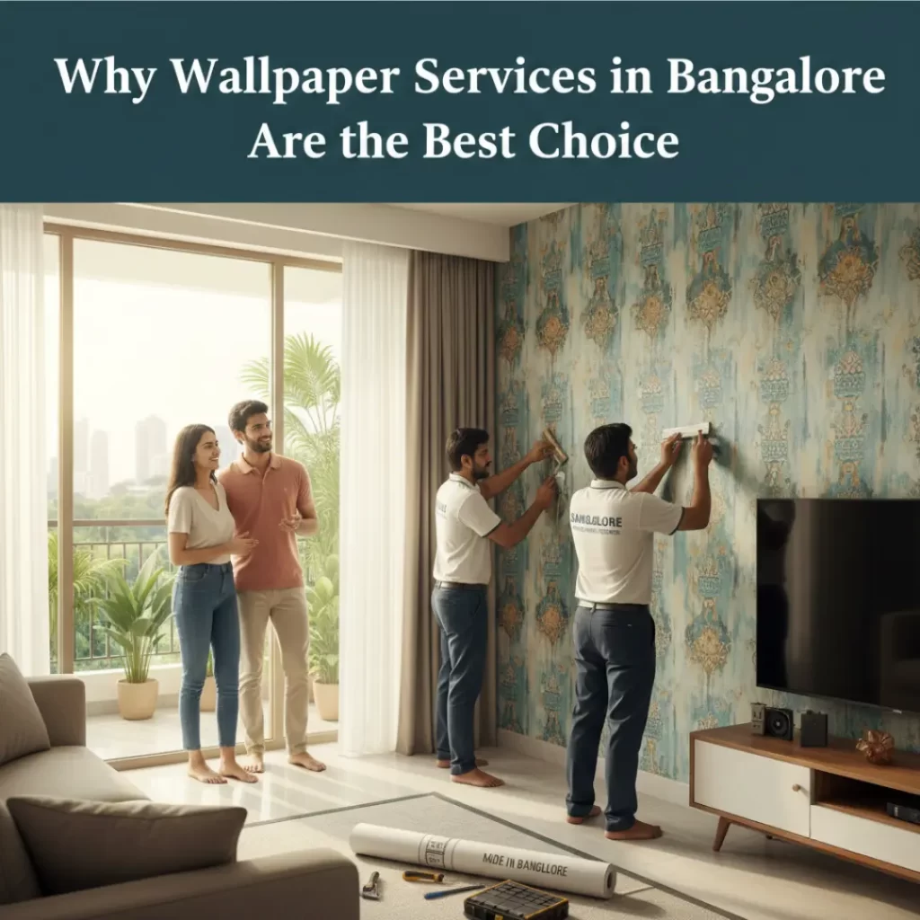 Interior designers service near me providing wallpaper in Bangalore
