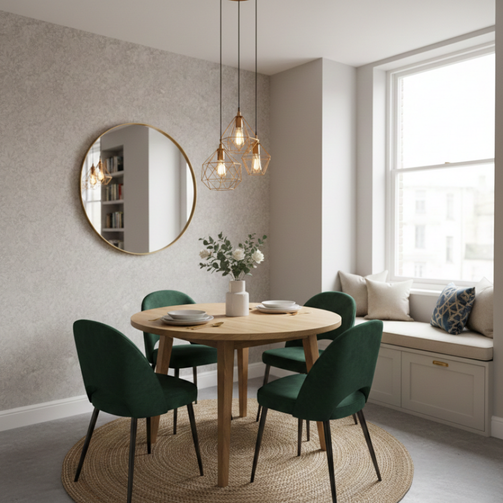 Dining Room Designer Bangalore yellow wall decor modern flat