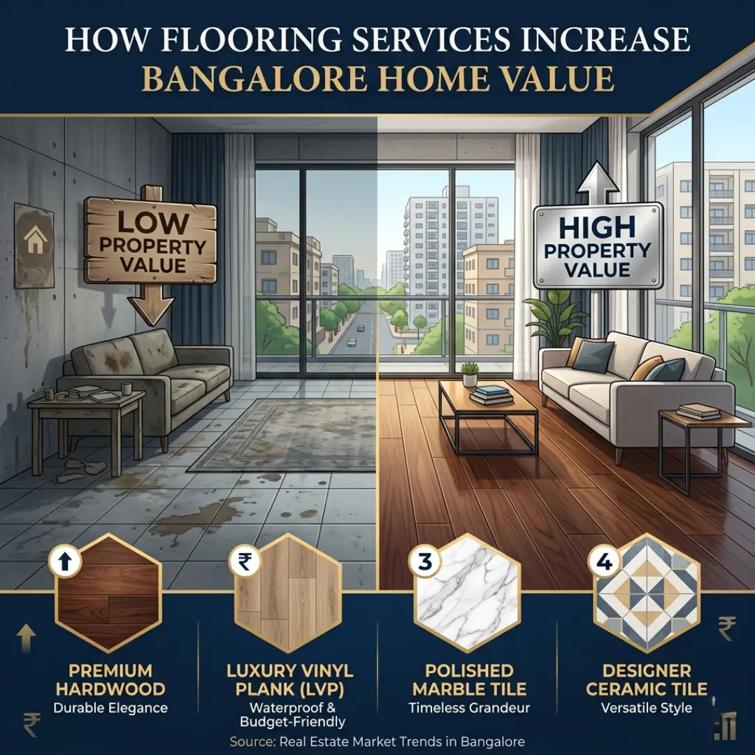 Best interior designers for flat installing premium flooring in Bangalore