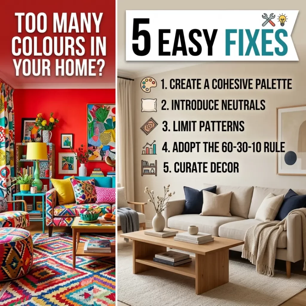 rich colour theme for the flat with balanced interior design