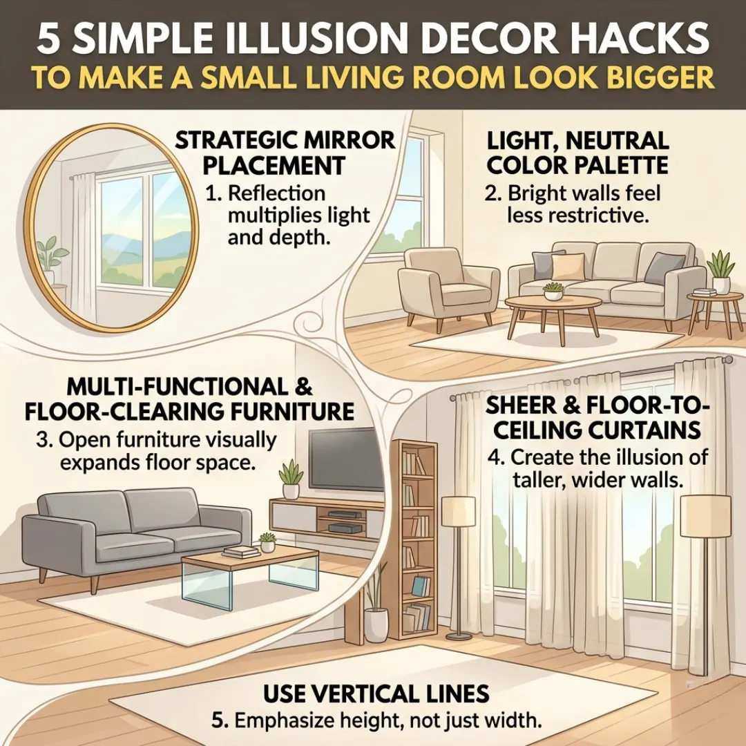 small living room decor ideas to create spacious look with simple hacks