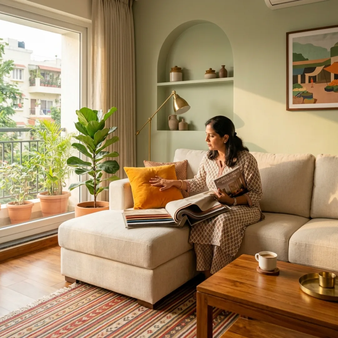 Best sofa for Indian homes living room design ideas by Yellow Wall Decor interior designers
