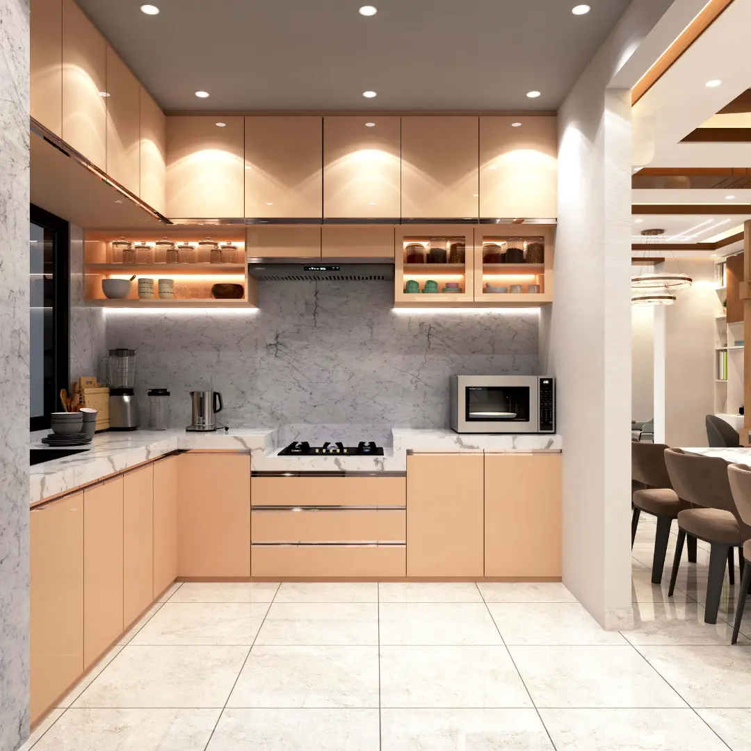 Vastu-inspired modular kitchen by kitchen interior designers in Bangalore from Yellow Wall Decor