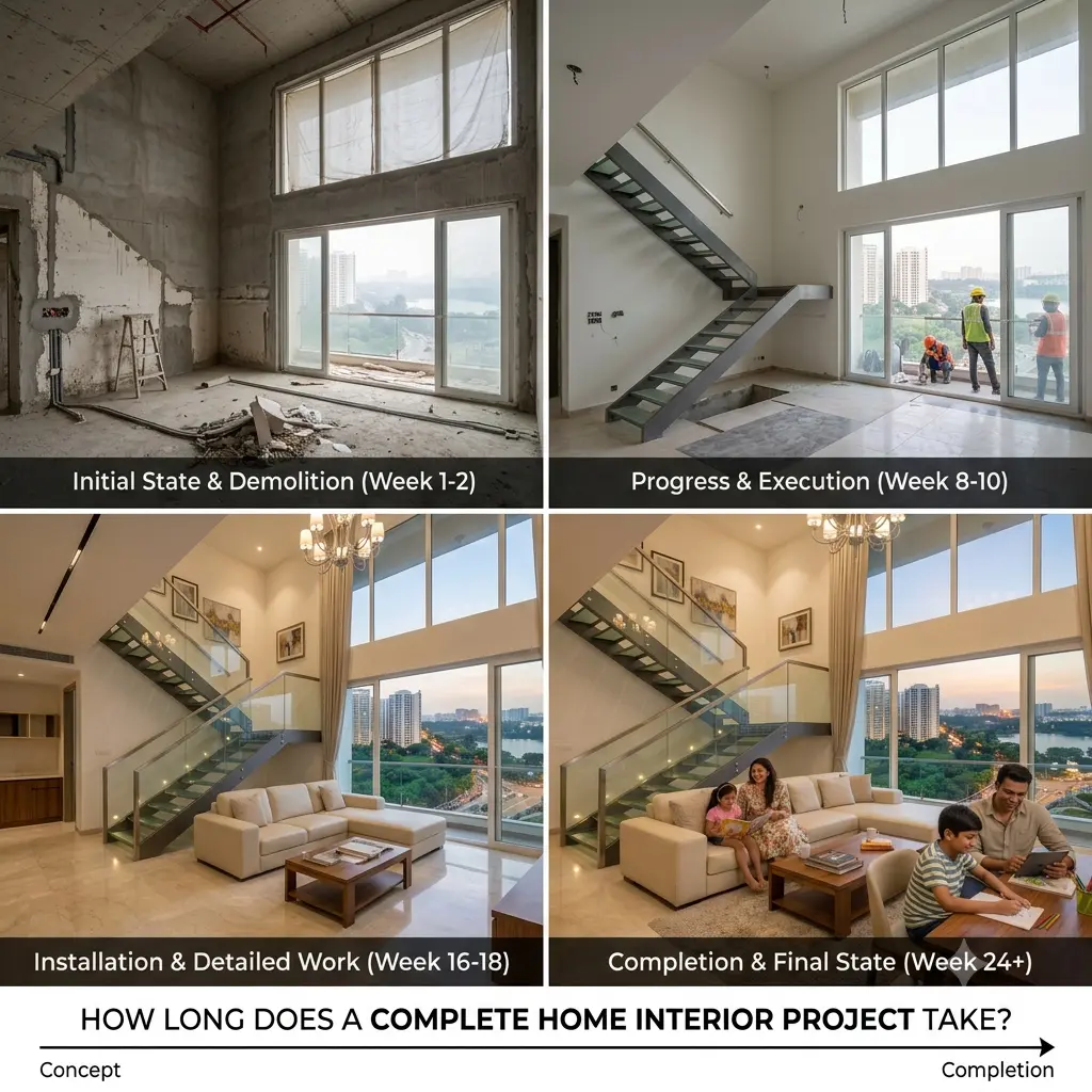 Home Interior Project Timeline by Yello-W-AllDecor for complete home interior design services