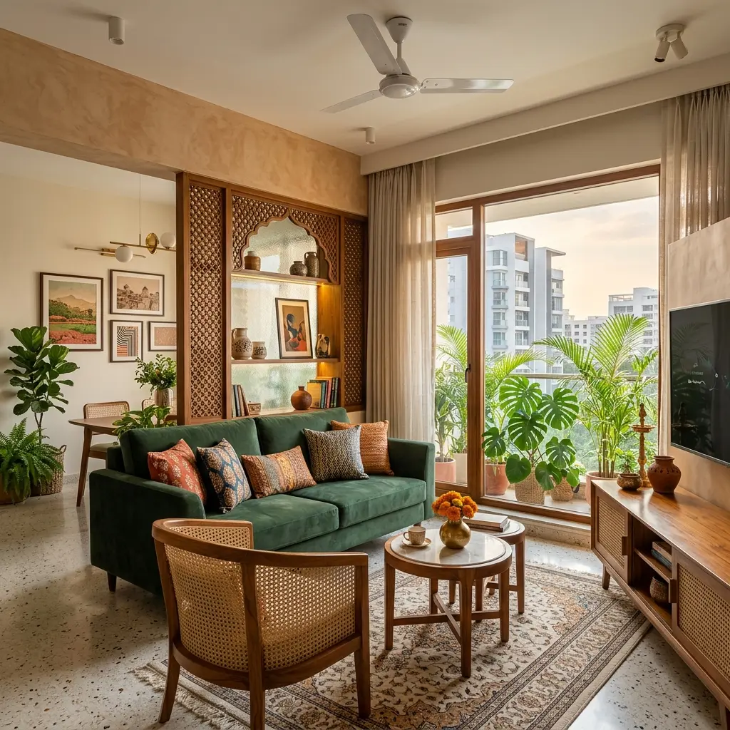 Modern living room interior trends in Bangalore designed by Yellowalldecor