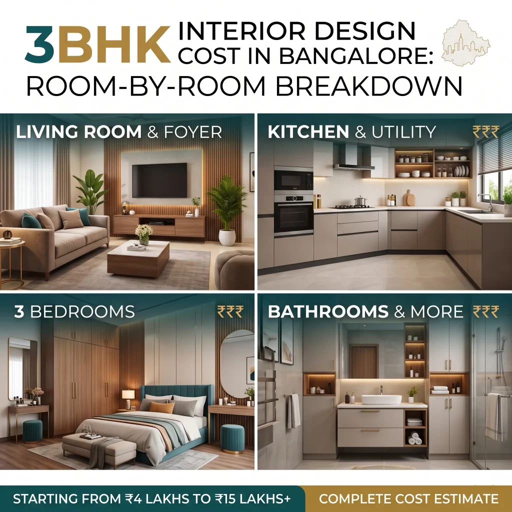 3BHK interior design cost in Bangalore by Yellowalldecor